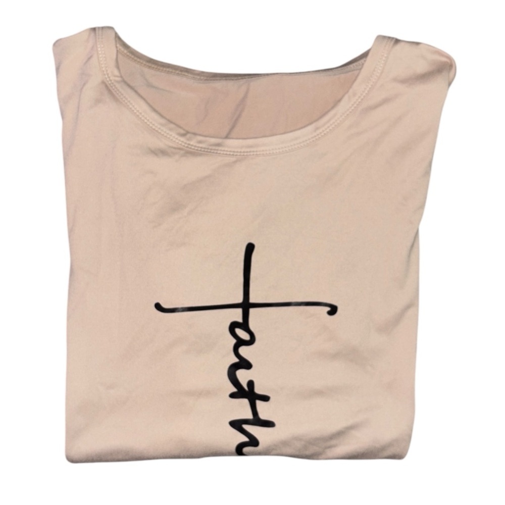 Tan Faith Graphic Long Sleeve Tee Women's Extra Large - Picture 4 of 6